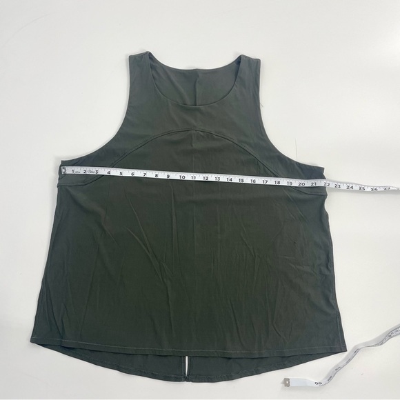 Spanx go lightly ribbed tie back tank Army Green Olive Open Back Plus Size 1X - Picture 6 of 10